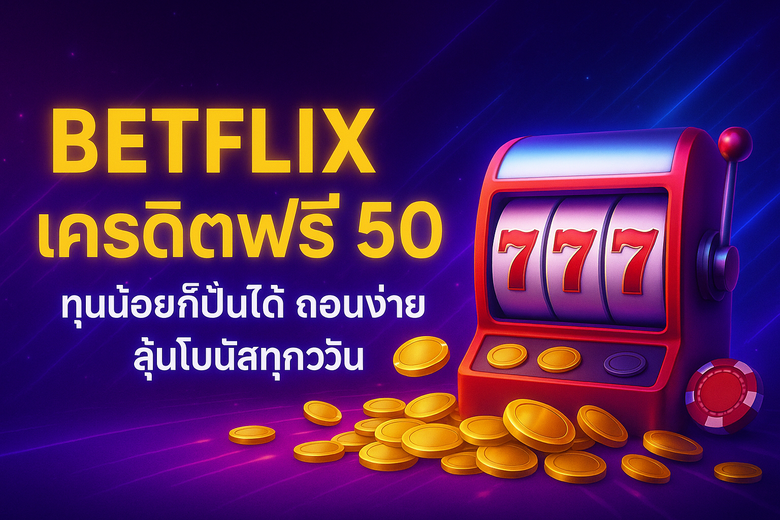 betflix เครดิตฟรี 50 ทุนน้อยก็เล่นได้ กดรับง่าย เทิร์นไม่โหด ฝาก–ถอนไว