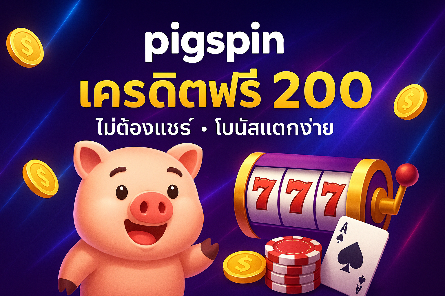 pigspin เครดิตฟรี 200 โปรหมู ๆ แต่แจกจริงสำหรับสายสล็อตยุคใหม่