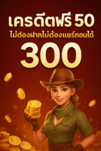 เครดิตฟรี 50 ไม่ต้องฝากไม่ต้องแชร์ถอนได้ 300 วิธีรับสิทธิ์ เงื่อนไขเทิร์