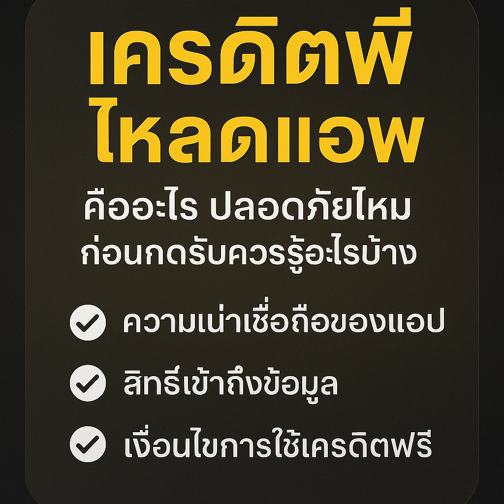 เครดิตฟรี โหลดแอพ คืออะไร ปลอดภัยไหม รู้จักเงื่อนไข ข้อดี–ข้อควรระวัง