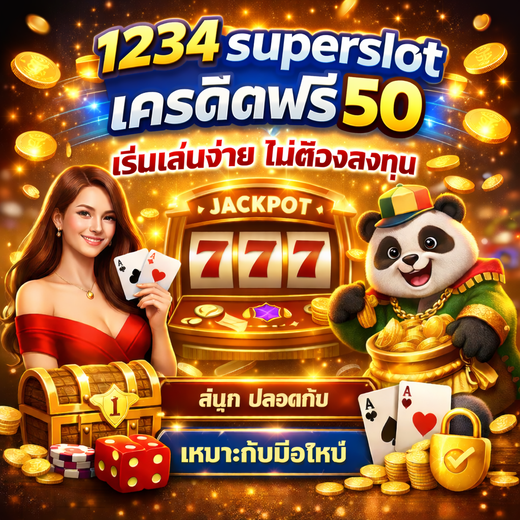 1234 superslot เครดิตฟรี 50 เริ่มเล่นง่าย ไม่ต้องลงทุน สนุก ปลอดภัย เหมาะกับมือใหม่