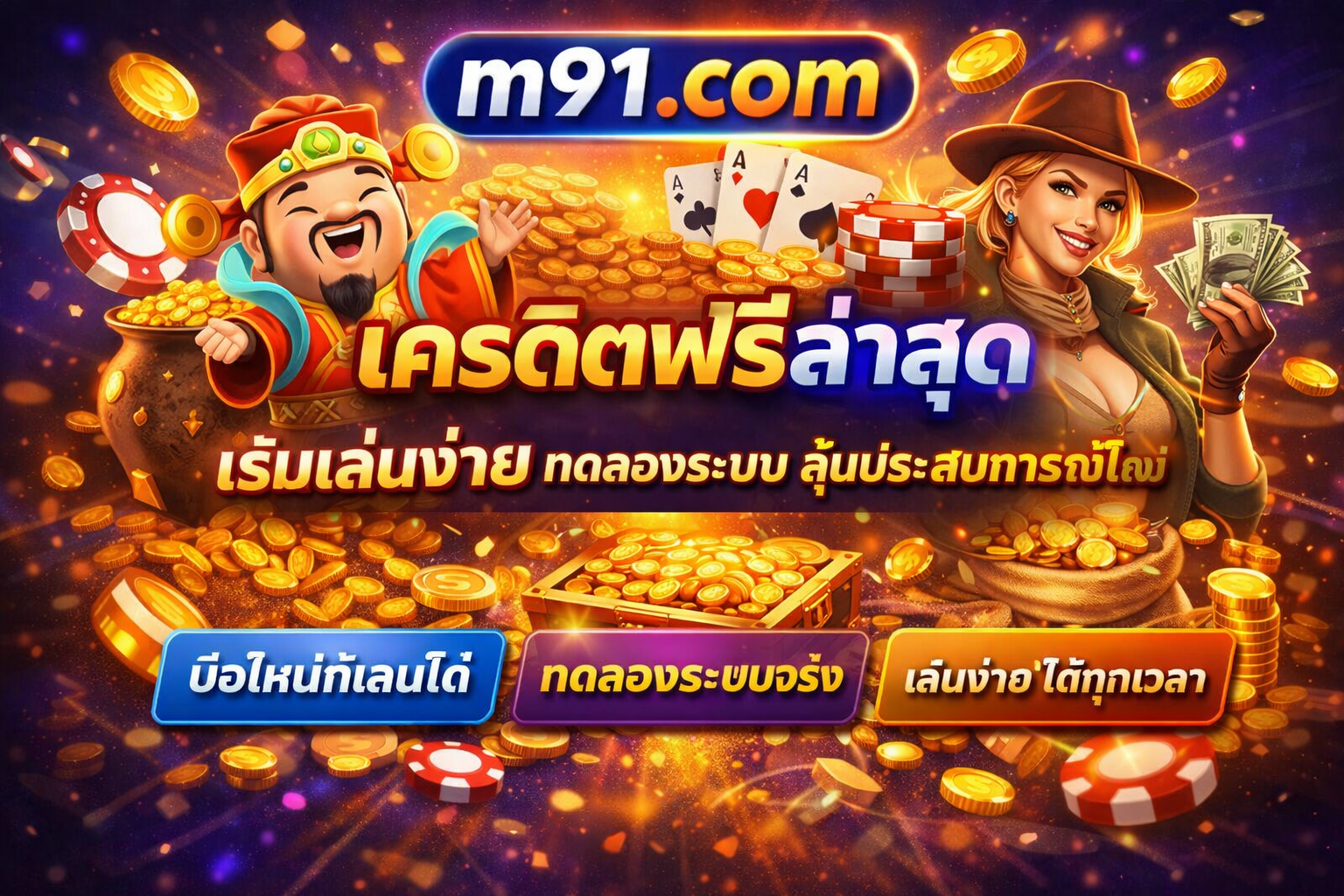 มือใหม่ก็เริ่มได้กับ m91 com เครดิตฟรีล่าสุด ทดลองเล่นฟรี เข้าใจระบบง่าย ลดความเสี่ยง และสร้างประสบการณ์ก่อนเล่นจริง