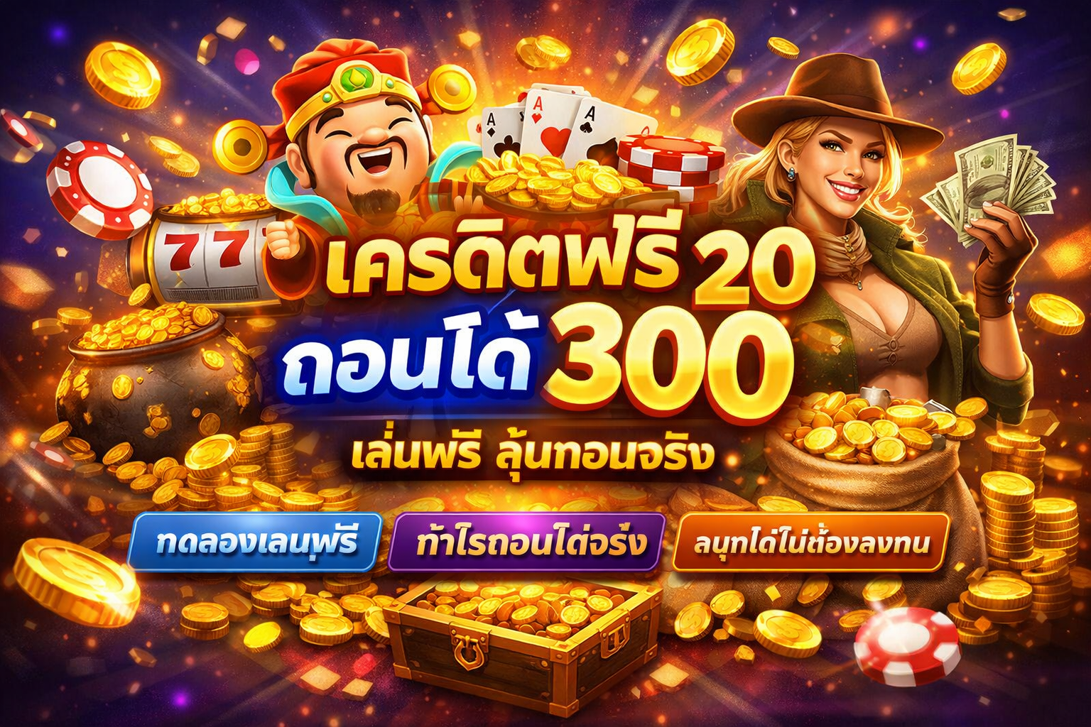 เครดิตฟรี 20 ถอนได้ 300 โอกาสเริ่มต้นเดิมพันออนไลน์