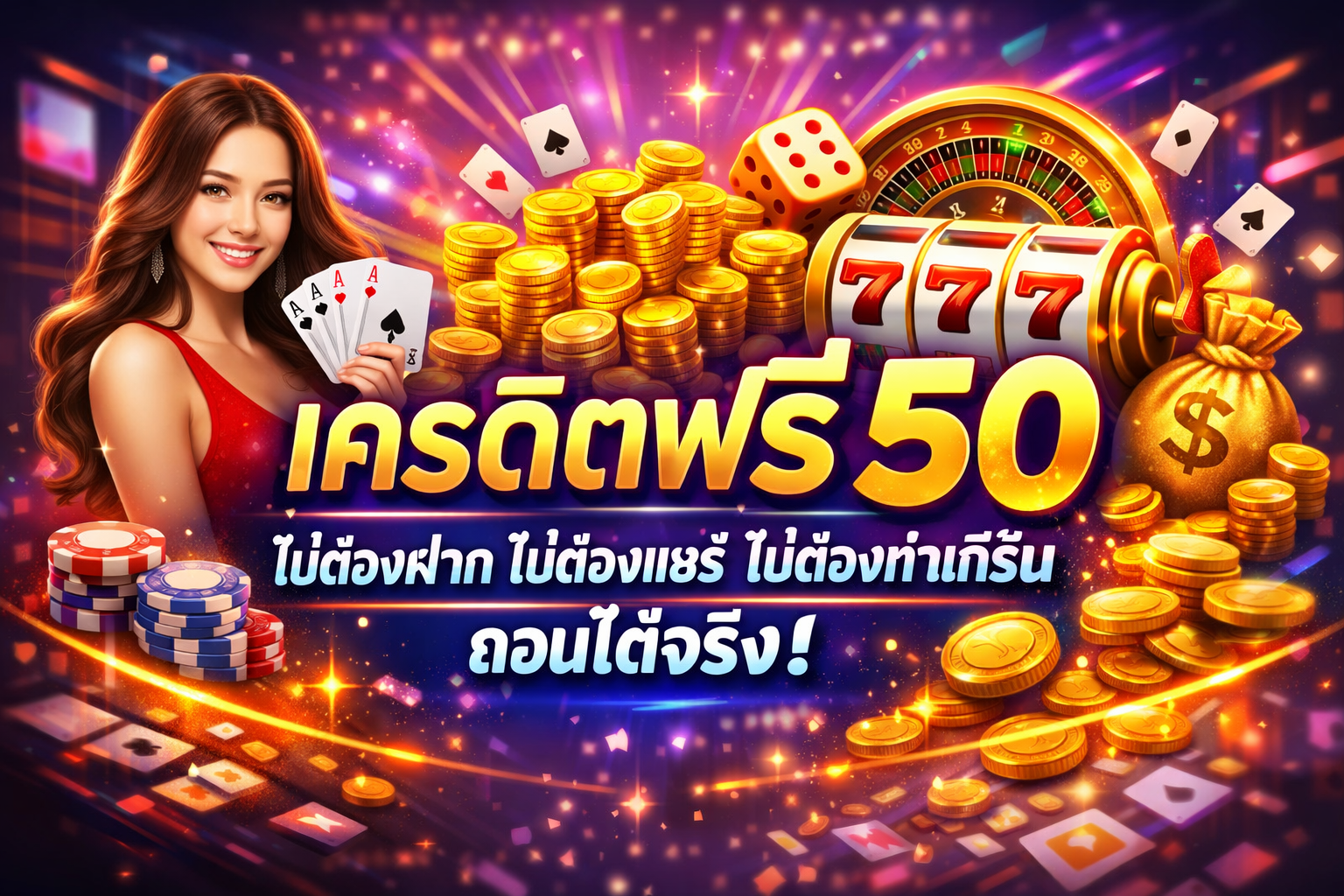 เครดิตฟรี 50 ถอนได้จริง ไม่ต้องฝาก ไม่ต้องแชร์ ไม่ต้องทำเทิร์น
