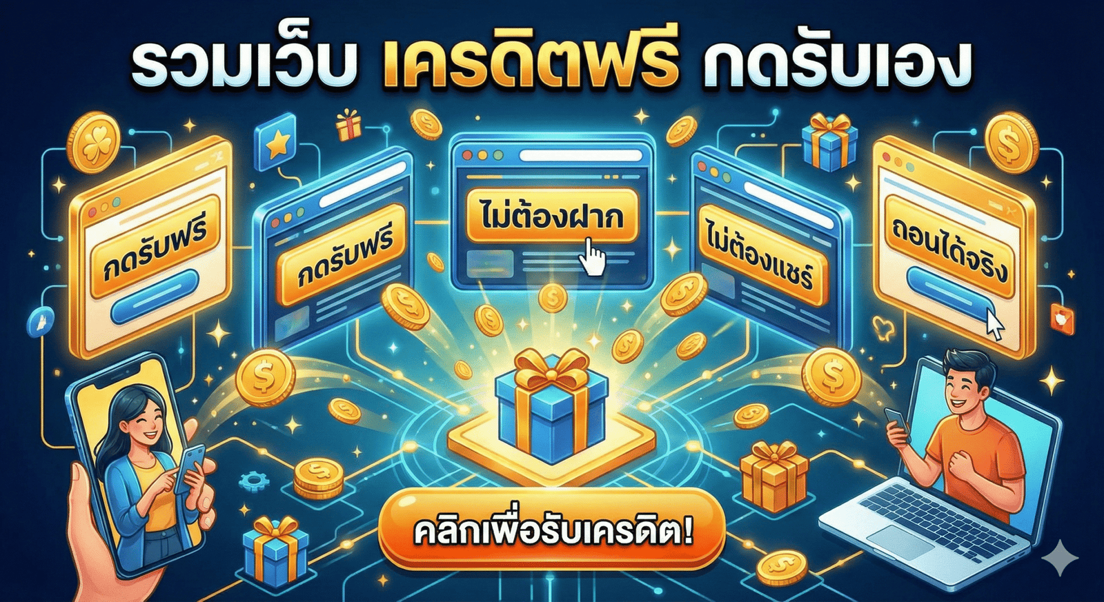 รวมเว็บ เครดิตฟรี กดรับเอง