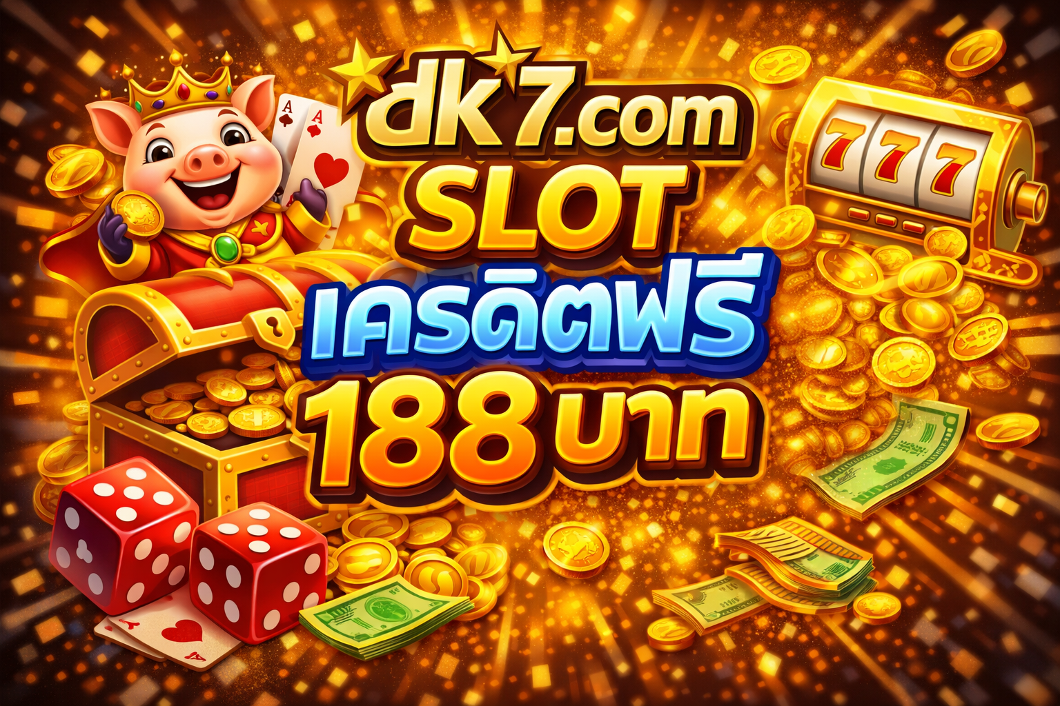 dk7.com slot เครดิตฟรี 188 บาท ไม่ต้องฝาก เล่นได้จริง ถอนได้ไว พร้อมเทคนิคเล่นสล็อตให้ได้กำไร เหมาะสำหรับมือใหม่และสายทำเงิน
