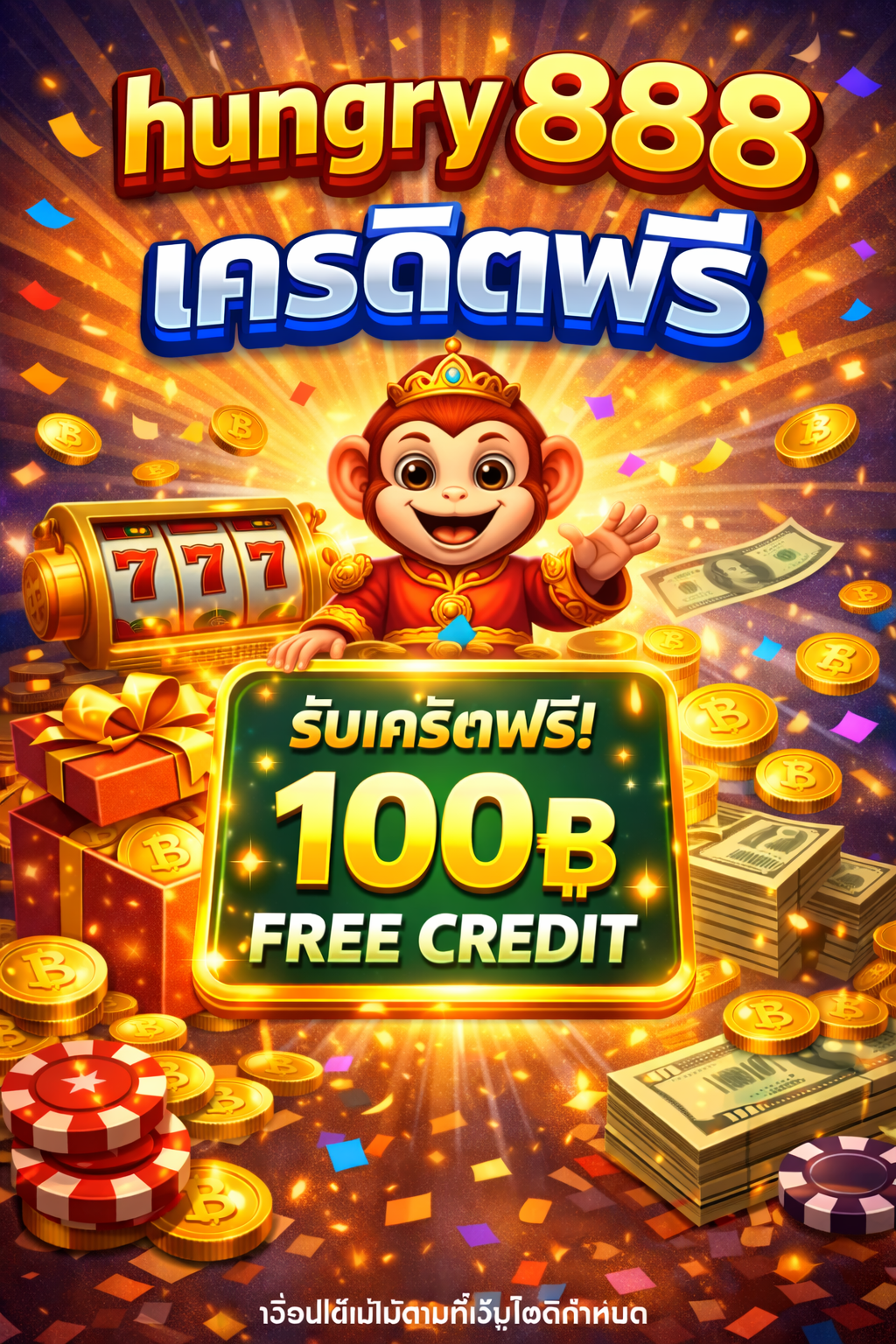 hungry 888 เครดิตฟรี ล่าสุด 2026 แจกจริง ไม่ต้องฝาก เล่นได้ทันที เว็บตรงปลอดภัย