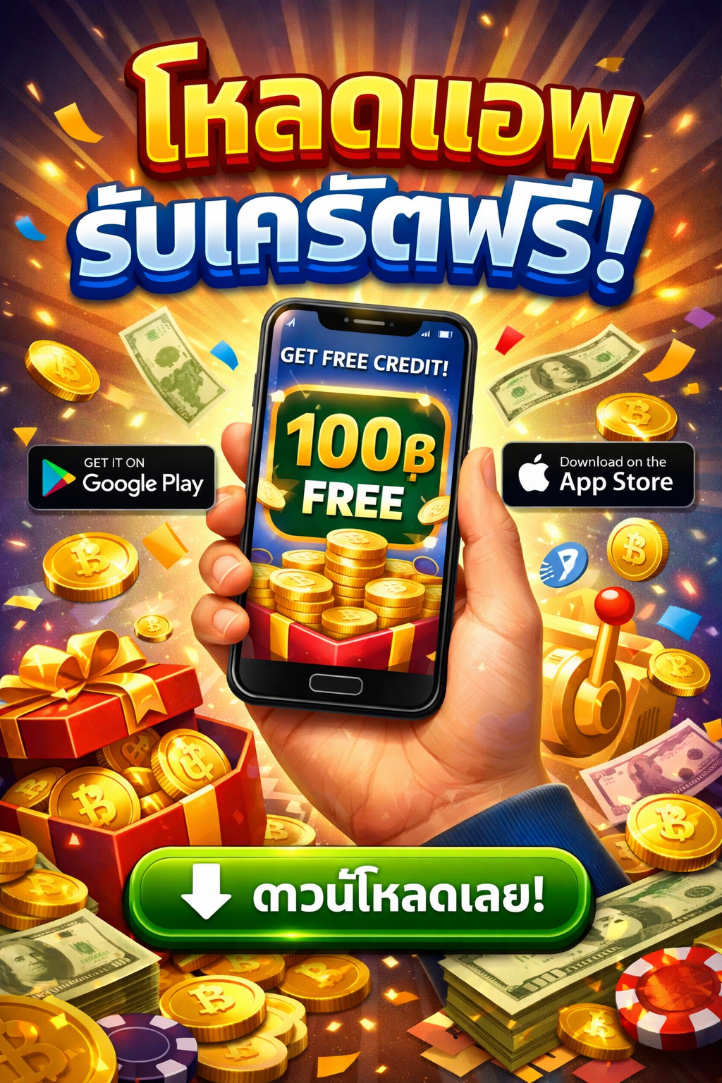 โหลดแอพ เครดิตฟรี เว็บตรงล่าสุด 2026 เล่นง่าย รับโบนัสทันที ปลอดภ